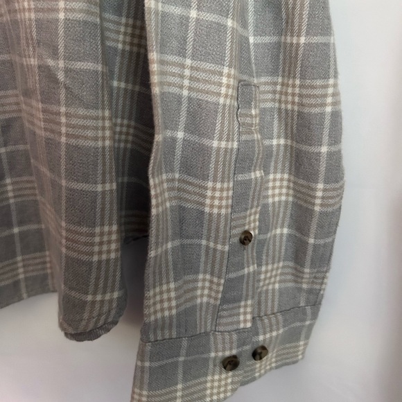 NWT Goodfellow & Co Men’s Casual Button Up Gray Plaid Long Sleeve Shirt-Size XXL - Picture 5 of 6